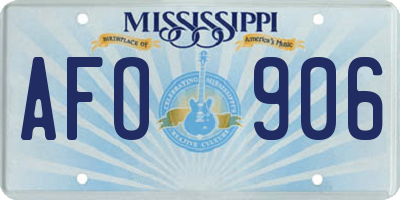 MS license plate AFO906