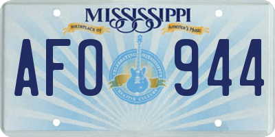 MS license plate AFO944