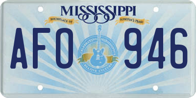 MS license plate AFO946