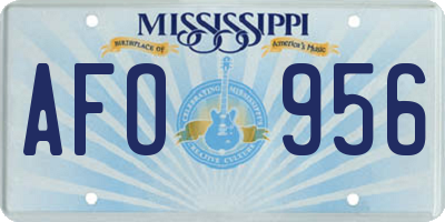 MS license plate AFO956