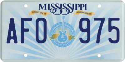 MS license plate AFO975