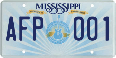 MS license plate AFP001