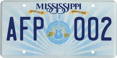 MS license plate AFP002
