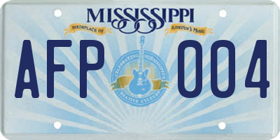 MS license plate AFP004