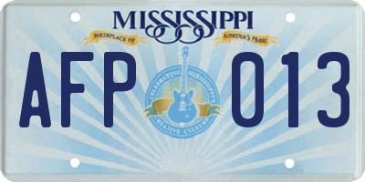 MS license plate AFP013