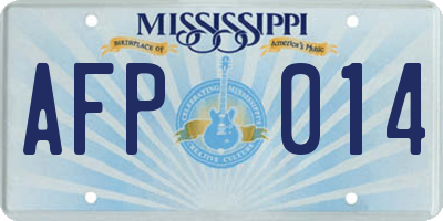 MS license plate AFP014