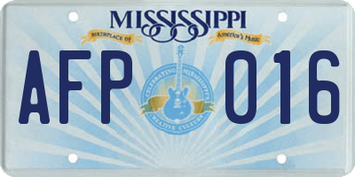 MS license plate AFP016