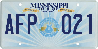 MS license plate AFP021