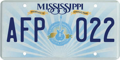 MS license plate AFP022