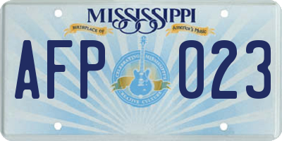 MS license plate AFP023