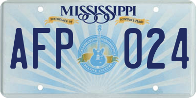 MS license plate AFP024
