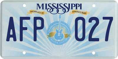 MS license plate AFP027
