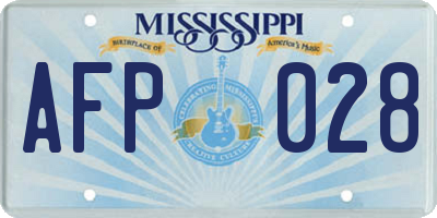 MS license plate AFP028