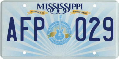 MS license plate AFP029