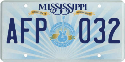 MS license plate AFP032