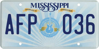 MS license plate AFP036