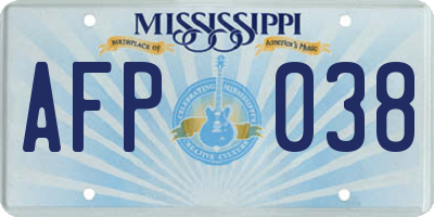 MS license plate AFP038