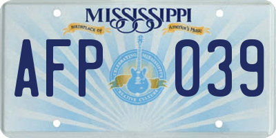 MS license plate AFP039