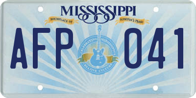 MS license plate AFP041