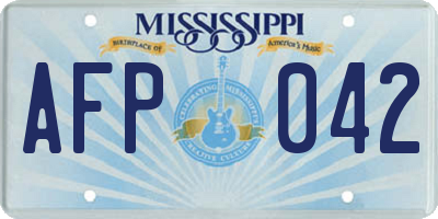 MS license plate AFP042