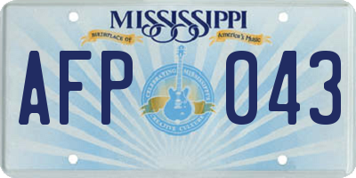 MS license plate AFP043