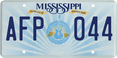 MS license plate AFP044