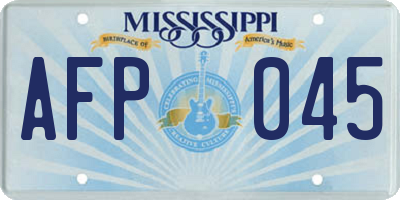 MS license plate AFP045