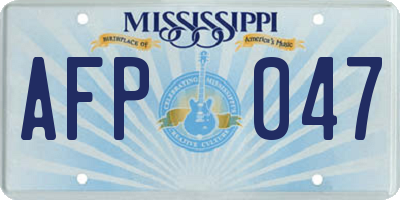 MS license plate AFP047