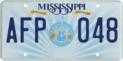 MS license plate AFP048