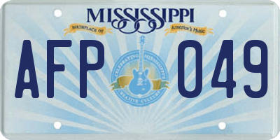 MS license plate AFP049