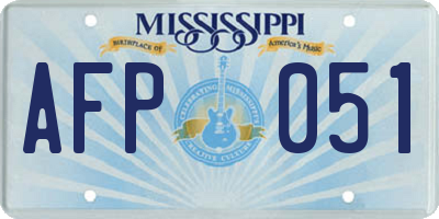 MS license plate AFP051