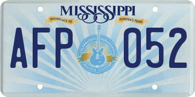 MS license plate AFP052