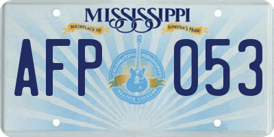 MS license plate AFP053