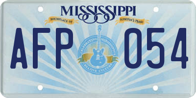 MS license plate AFP054