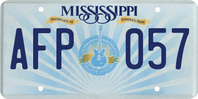 MS license plate AFP057