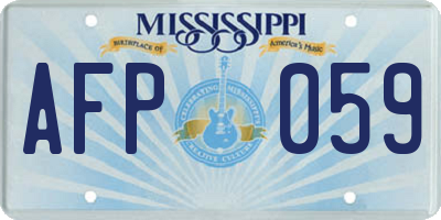 MS license plate AFP059