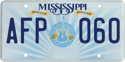 MS license plate AFP060