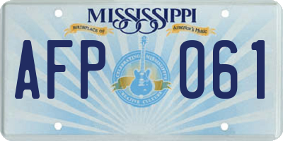 MS license plate AFP061
