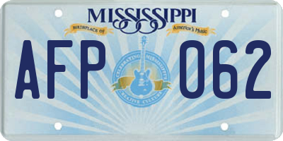 MS license plate AFP062