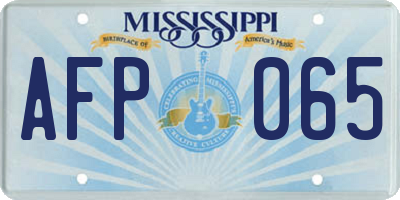 MS license plate AFP065
