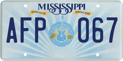 MS license plate AFP067