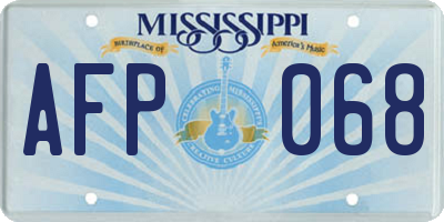 MS license plate AFP068