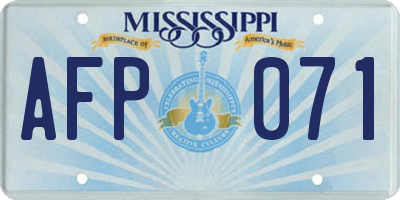 MS license plate AFP071