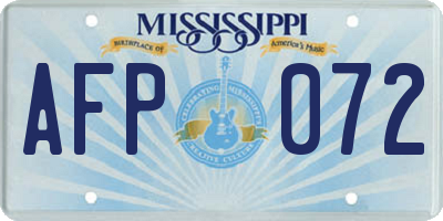 MS license plate AFP072