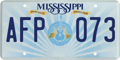 MS license plate AFP073