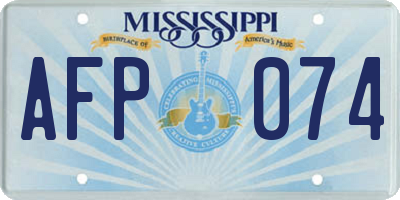 MS license plate AFP074