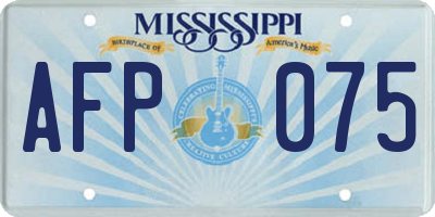 MS license plate AFP075