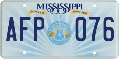MS license plate AFP076