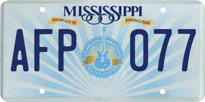 MS license plate AFP077