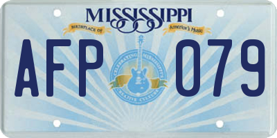 MS license plate AFP079